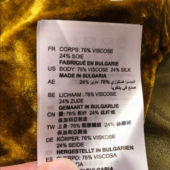 Sandro Paris Alberta Velvet Ocre Gold Blouse - Picture 12 of 12